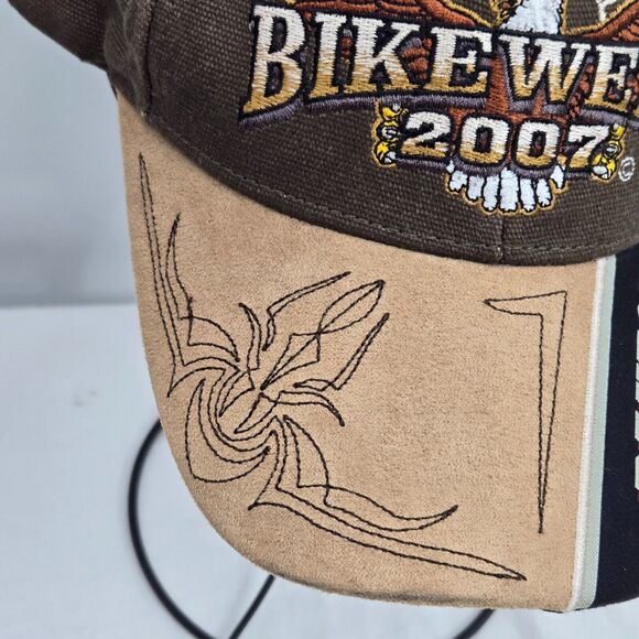 Bike Week Daytona 2007 Hat Baseball Cap Trucker Brown Hook Loop Adjustable - Picture 3 of 8